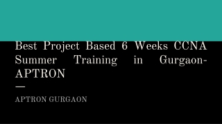 6 Weeks CCNA Summer Training In Gurgaon- APTRON