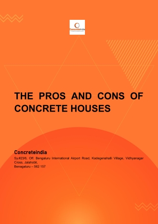 THE PROS AND CONS OF CONCRETE HOUSES