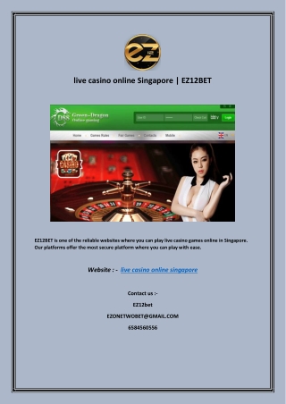 live casino online Singapore  EZ12BET