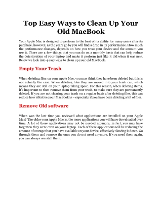 Top Easy Ways to Clean Up Your Old MacBook