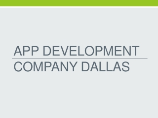 App Development Company Dallas in USA