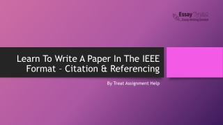 Learn To Write A Paper In The IEEE