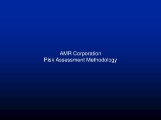 AMR Corporation Risk Assessment Methodology