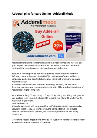 Adderall pills for sale Online _ Adderall Meds