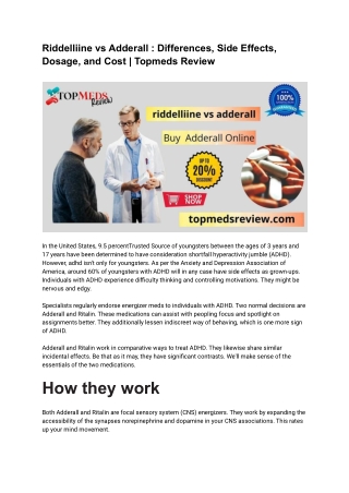 Riddelliine vs Adderall _ Differences, Side Effects, Dosage, and Cost _ Topmeds Review