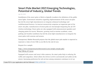 Smart Pole Market - Growth, Trends | Global Industry Outlook 2031