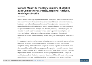 Surface Mount Technology Equipment Market Insights by 2026 - TMR