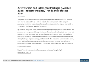 Active Smart and Intelligent Packaging Market to rise at CAGR of 7.8%