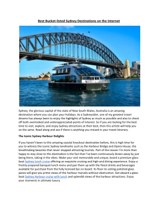 Best Bucketlisted sydney destinations on the internet-converted