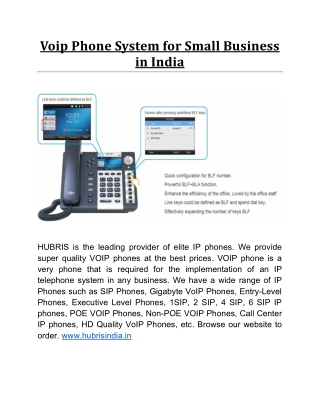 Voip Phone System for Small Business in India