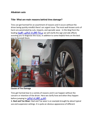 What are main reasons behind tires damage?
