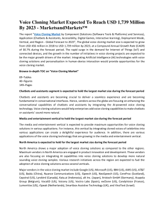 Voice Cloning Market Expected To Reach USD 1,739 Million By 2023