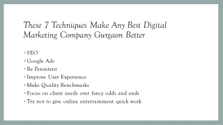 These 7 Techniques Make Any Best Digital Marketing Company Gurgaon Better