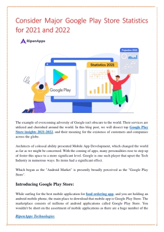 Consider Major Google Play Store Statistics for 2021 and 2022