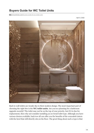 Buyers Guide for WC Toilet Units emuarticles.com-