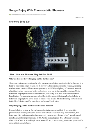 Songs Enjoy With Thermostatic Showers blogports.com-