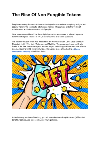 The Rise Of Non Fungible Tokens