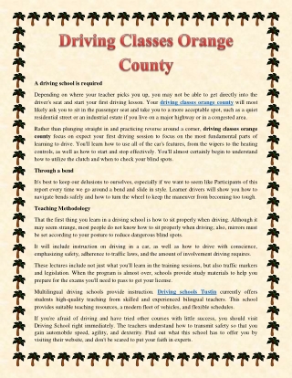 Driving Classes Orange County