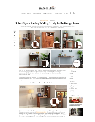 5 Best Space Saving Folding Study Table Design Ideas