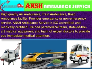 Get Affordable and Quality Train Ambulance Services in Mumbai |ANSH
