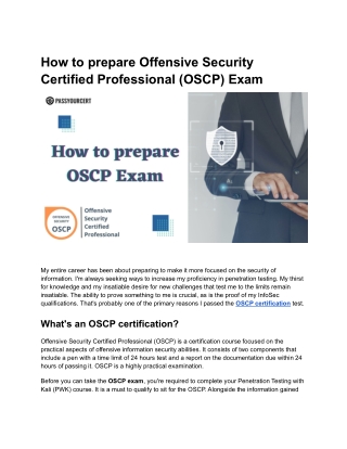 How to prepare Offensive Security Certified Professional (OSCP) Exam