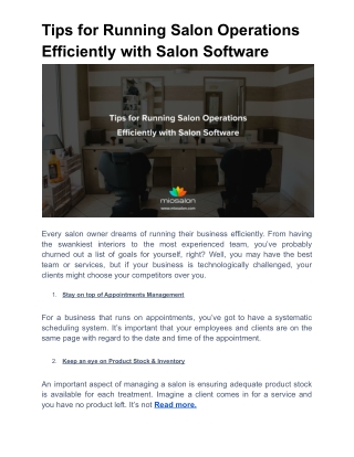 Tips for Running Salon Operations Efficiently with Salon Software