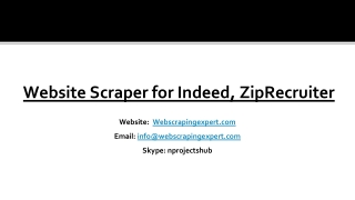 Website Scraper for Indeed, ZipRecruiter