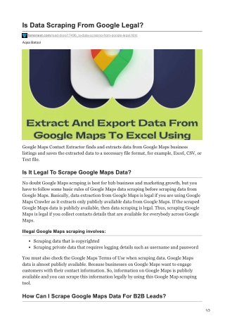1Is Data Scraping From Google Legal