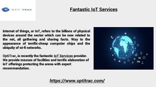 Fantastic IoT Services