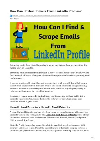 How Can I Extract Emails From LinkedIn Profiles