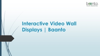 Interactive Video Wall Displays | Baanto
