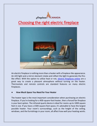 Choosing the right electric fireplace