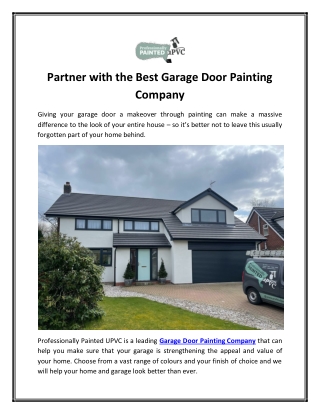 Best Garage Door Painting Company