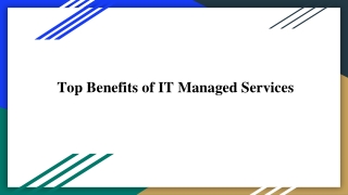 Top Benefits of IT Managed Services