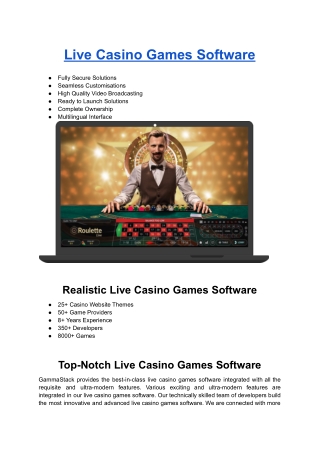 Live Casino Games Software