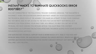 A Quick and easy guide to resolve QuickBooks Error 80070057