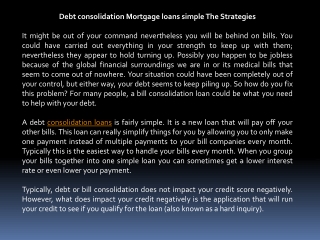 consolidation loans