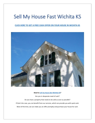 Sell My House Fast Wichita KS