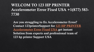 123 HP PRINTER Accelerometer Error Fixed USA