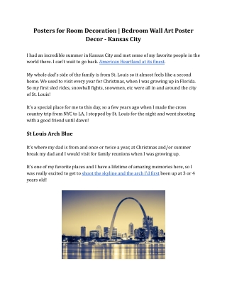Posters for Room Decoration _ Bedroom Wall Art Poster Decor - Kansas City