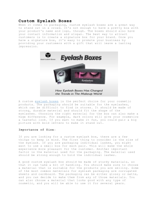 How to Design Custom Eyelash Boxes