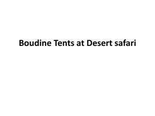 Boudine Tents at Desert safari