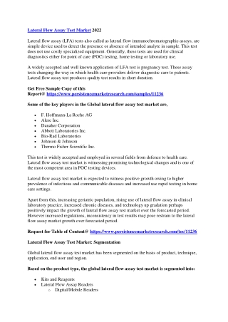 Lateral Flow Assay Test Market-PDF