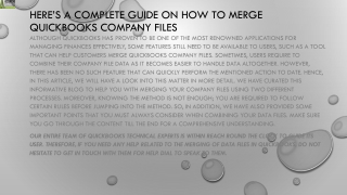 Here's a complete guide on How to Merge QuickBooks Company Files