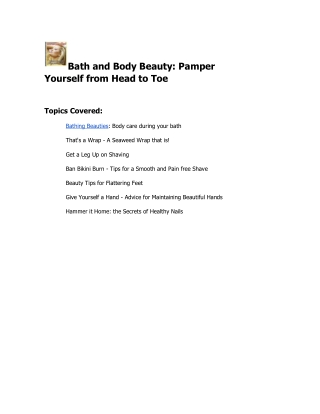 Bath and body beauty