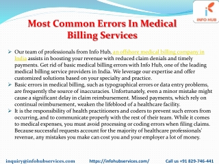 Most Common errors In Medical billing ServicesPDF