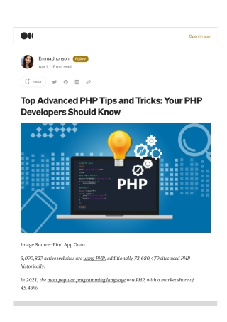 Top Advanced PHP Tips and Tricks Your PHP Developers Should Know