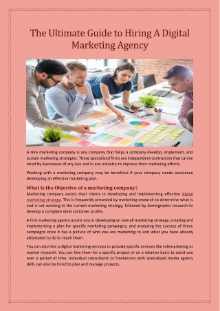 The Ultimate Guide to Hiring A Digital Marketing Agency
