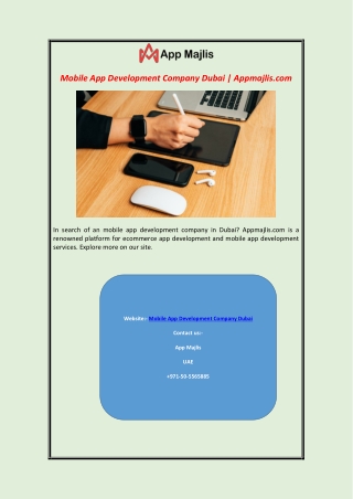 Mobile App Development Company Dubai | Appmajlis.com