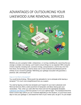 ADVANTAGES OF OUTSOURCING YOUR LAKEWOOD JUNK REMOVAL SERVICES